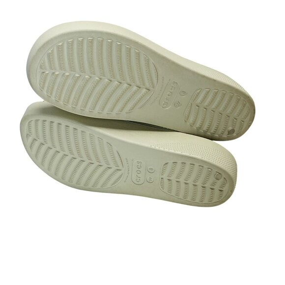 Crocs Women’s Beige Slide Sandals Lightweight Casual Comfort Shoes Size 8 - Picture 9 of 10